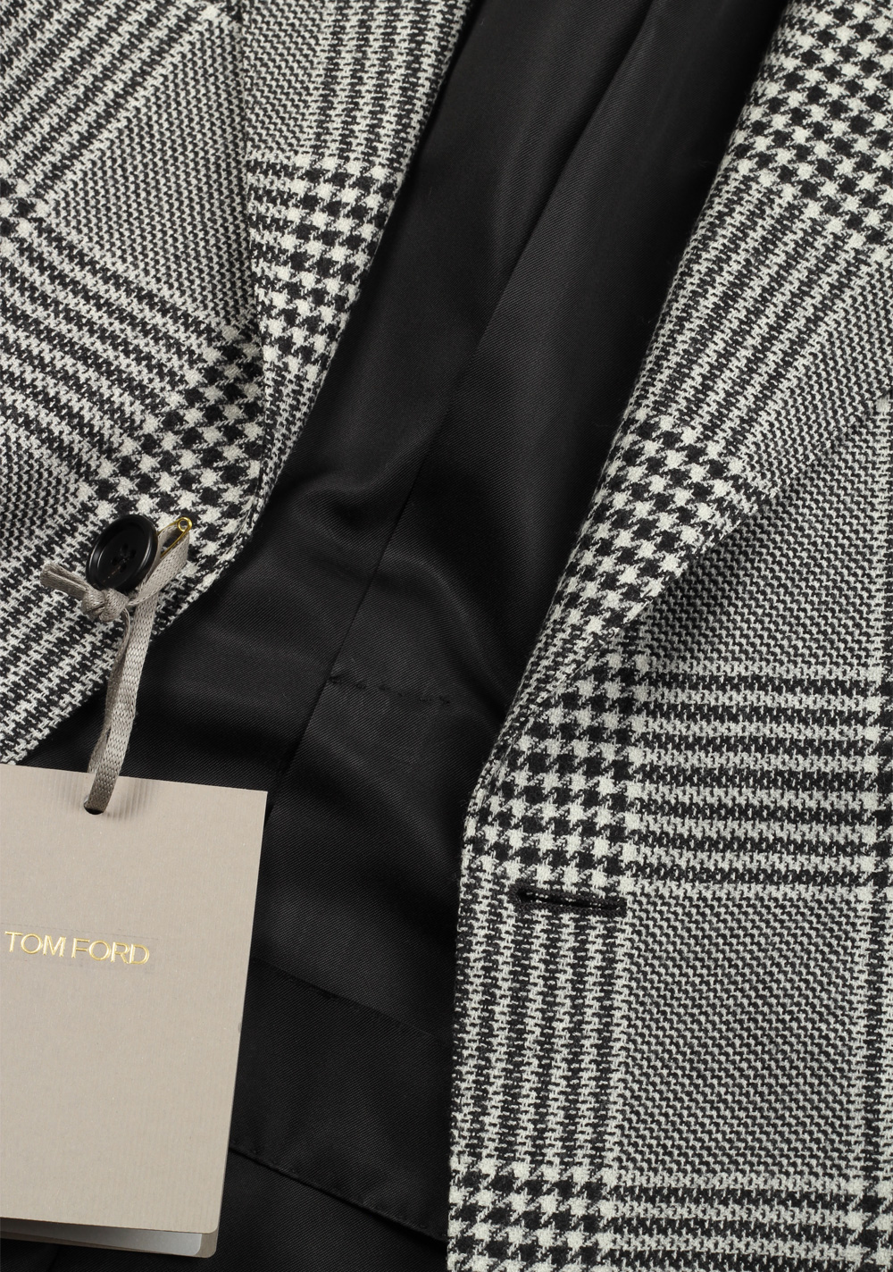 TOM FORD Shelton Wool Checked Black White Flannel Suit – image 2