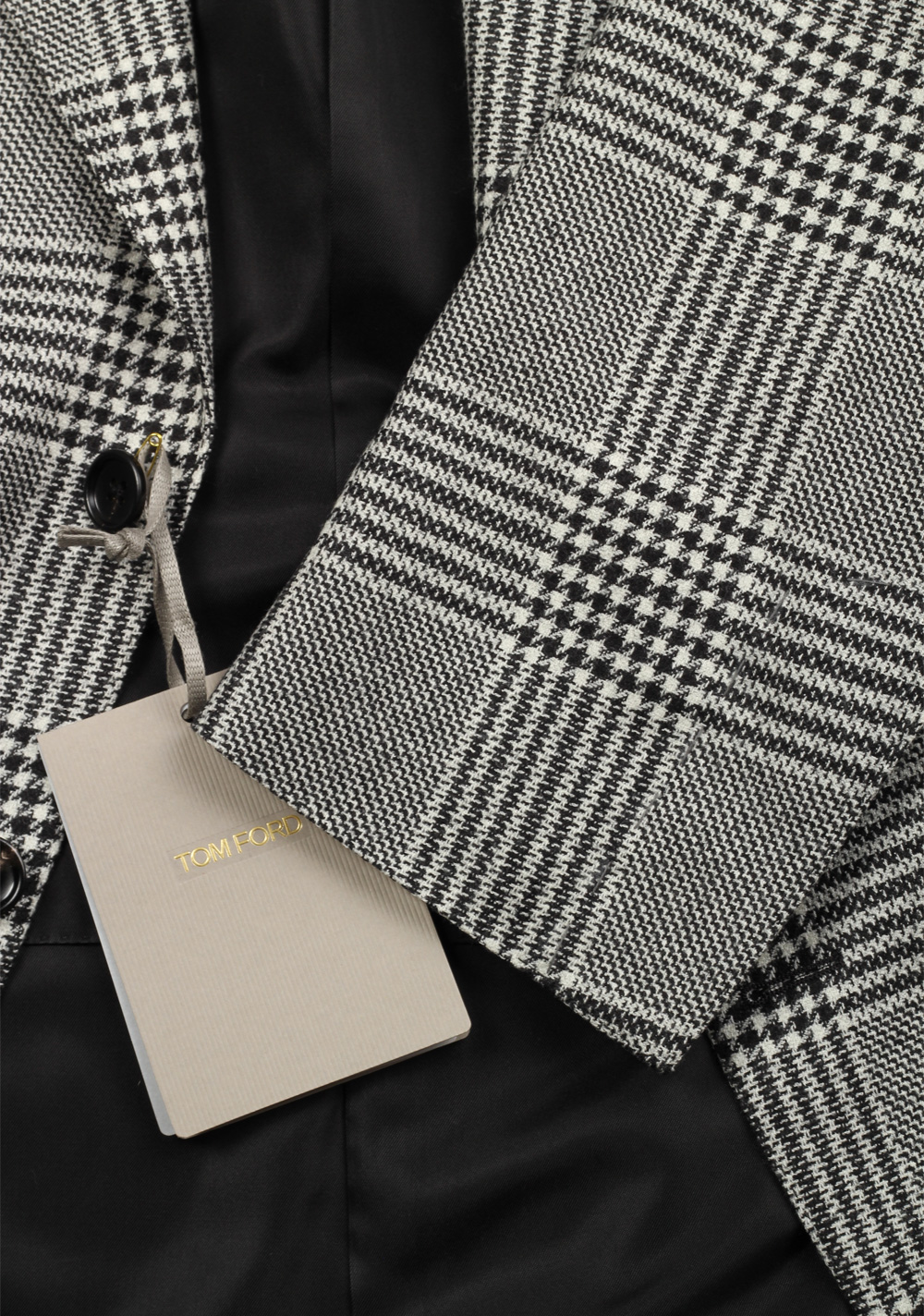 TOM FORD Shelton Wool Checked Black White Flannel Suit – image 4