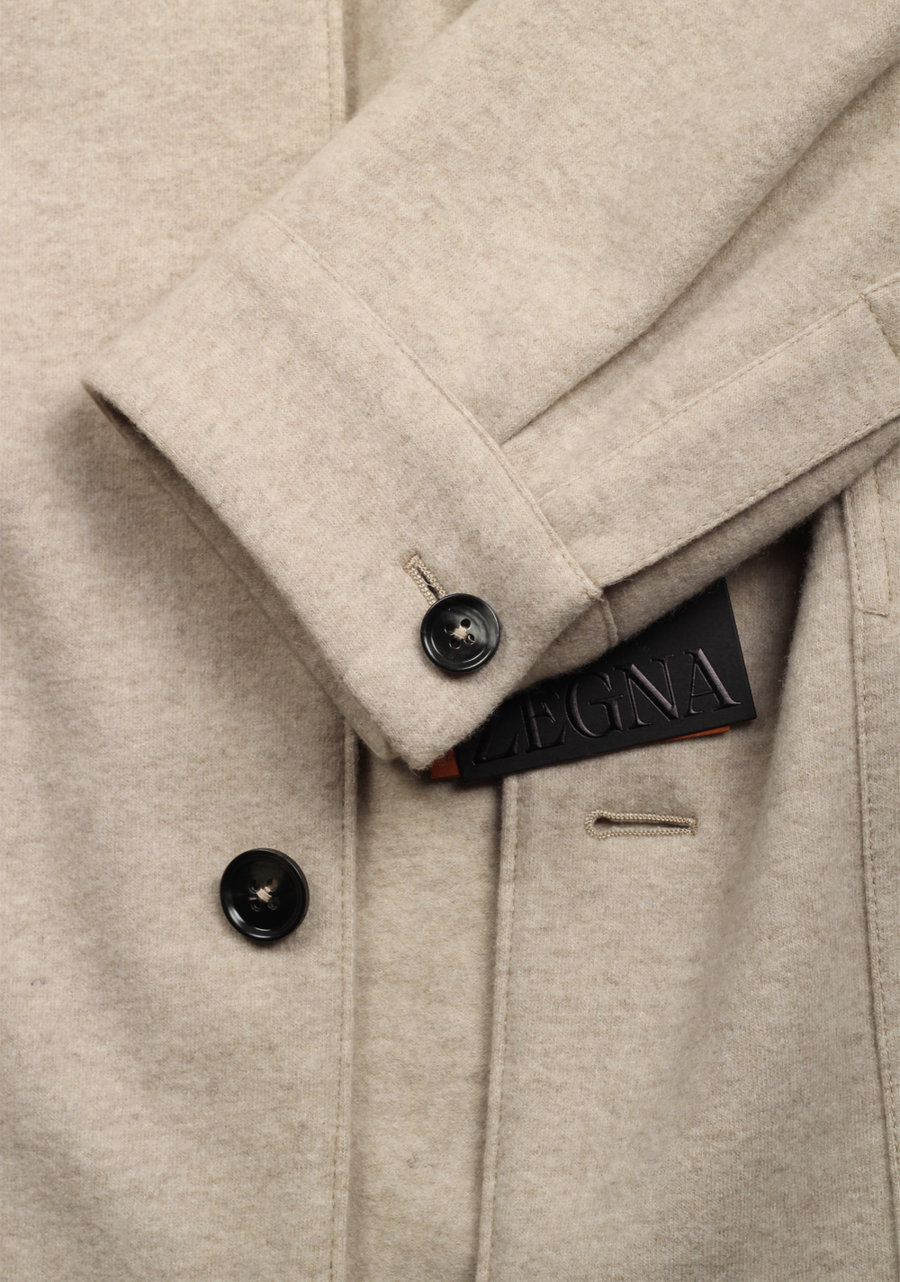 ZEGNA Beige Jerseywear Alpe Cashmere Overshirt Jacket – image 4