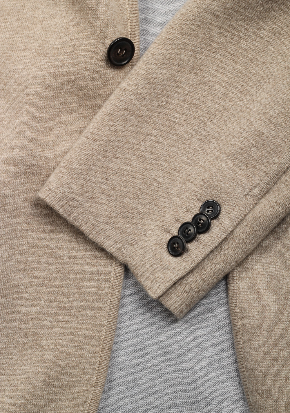 ZEGNA Beige Knitted Cashmere Overshirt Jacket – image 4