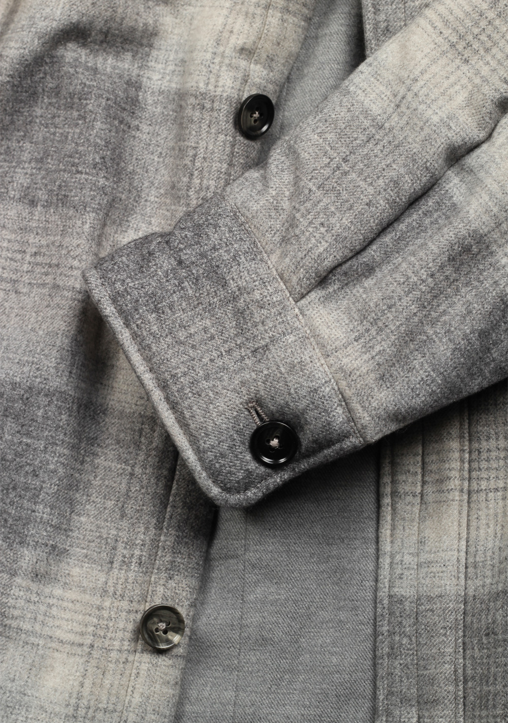 ZEGNA Gray Checked Oasi Silk Cashmere Overshirt Coat Size Medium / 50 IT / 40R U.S. – image 4
