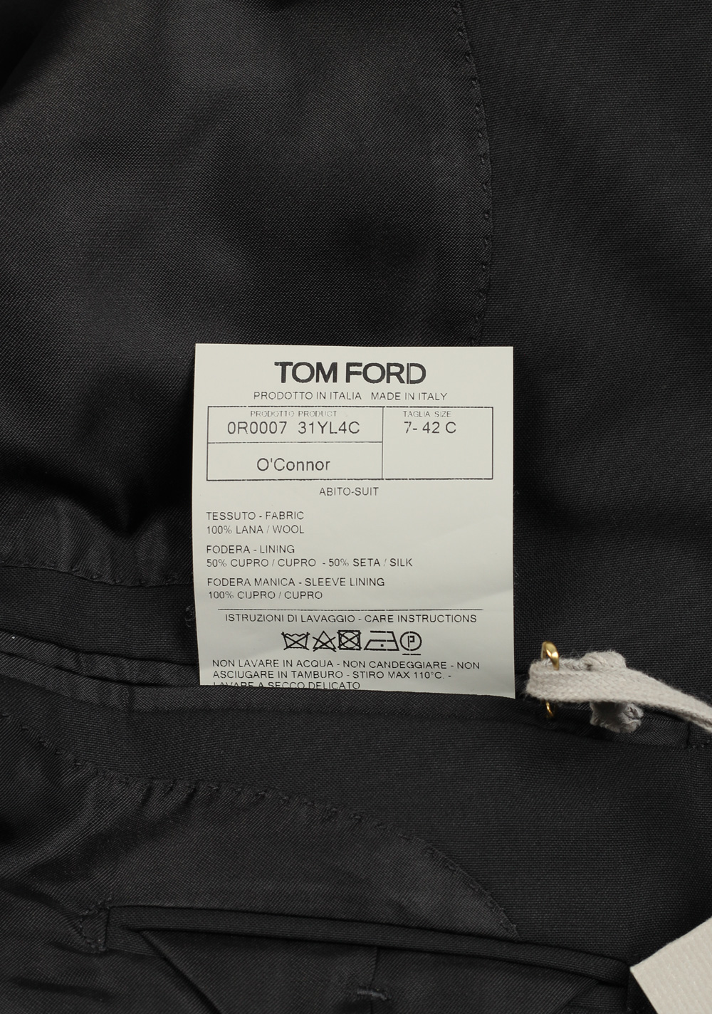 TOM FORD O’connor Black 3 Piece Suit Size 42C / 32S U.S. Wool Fit Y – image 6