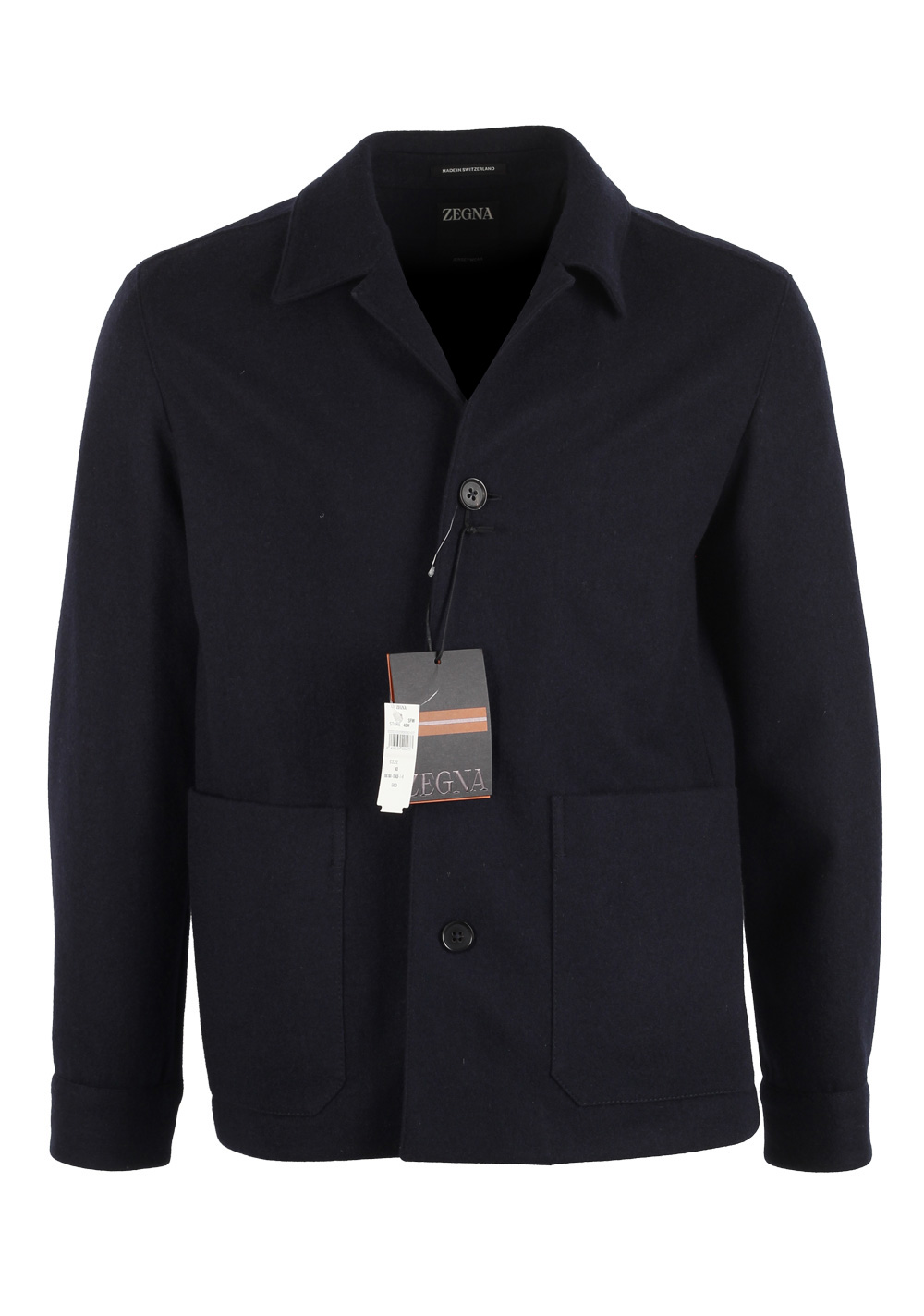 ZEGNA Blue Jerseywear Alpe Cashmere Overshirt Jacket Size 48 / 38R U.S.
