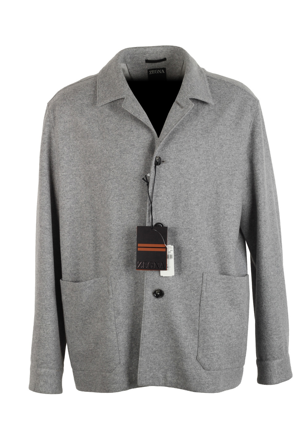 ZEGNA Gray Jerseywear Alpe Cashmere Overshirt Jacket Size 52 / 42R U.S.