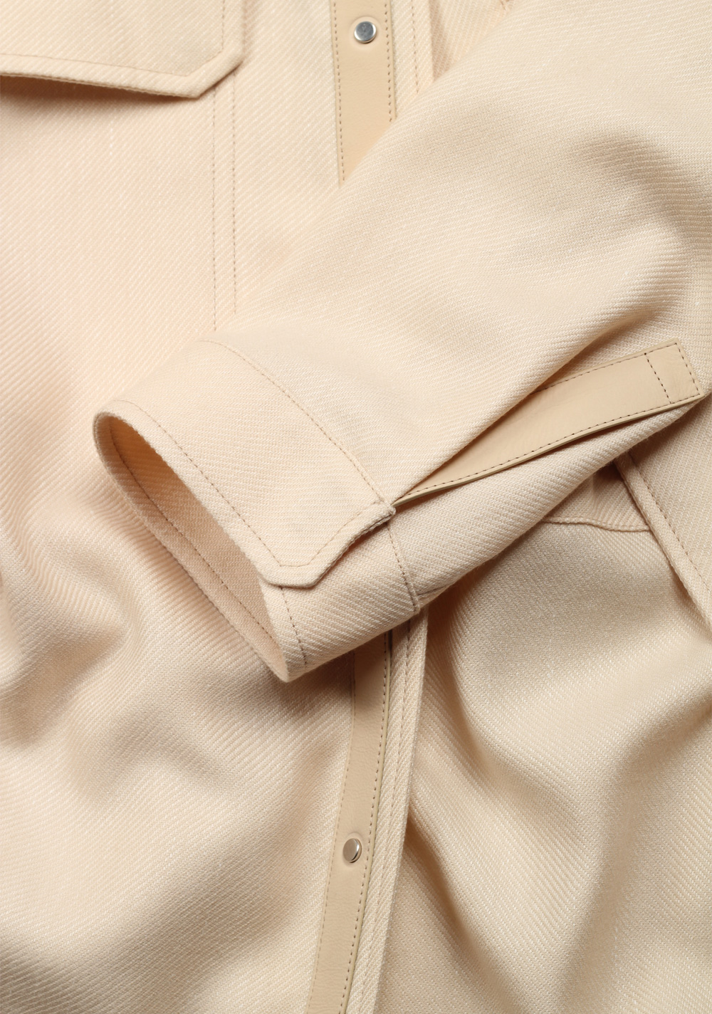 ZEGNA Off White Cashmere Silk Blouson Coat Jacket Size 48 / 38R U.S. – image 4