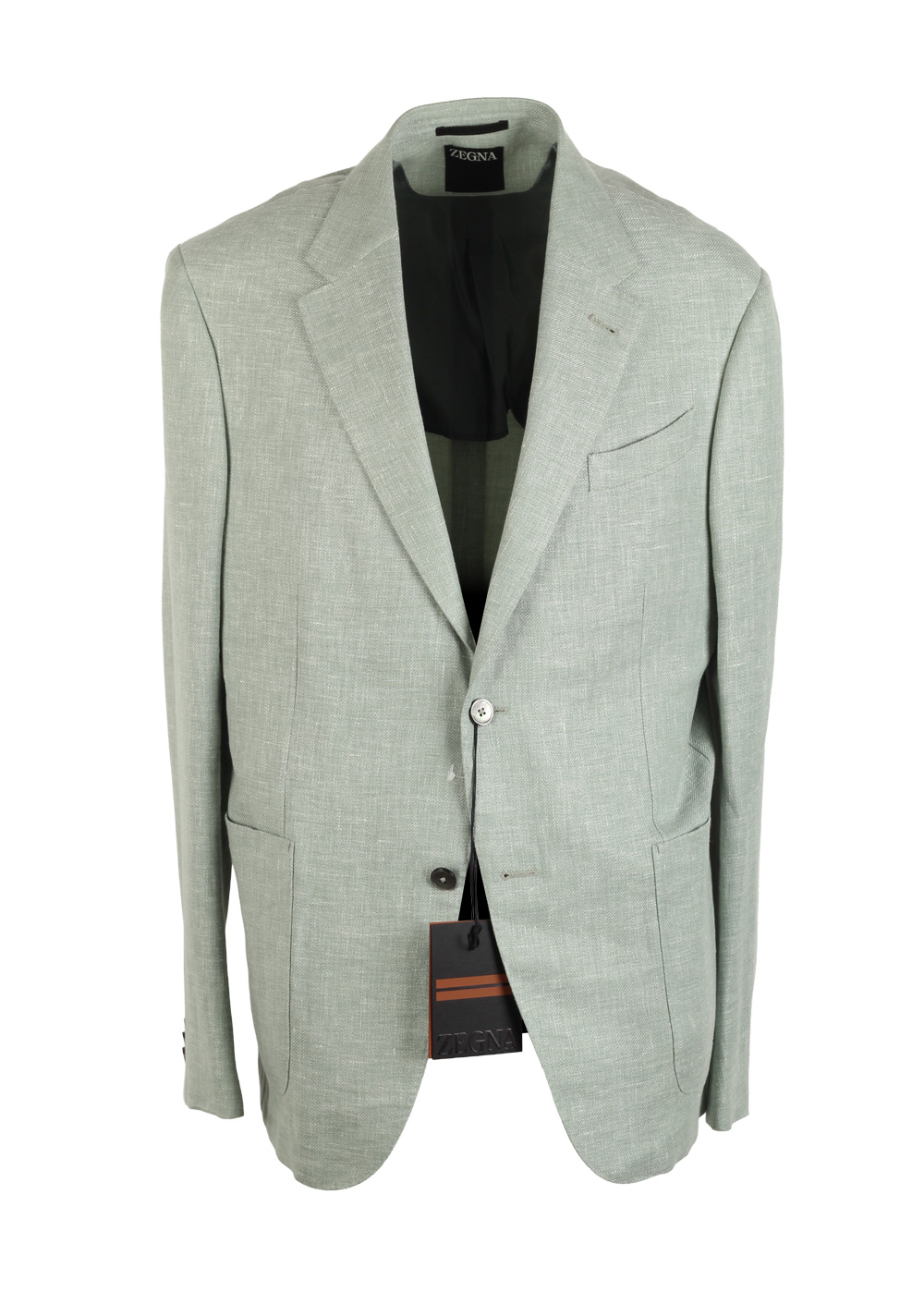 ZEGNA Crossover Natural Green Linen Silk Sport Coat