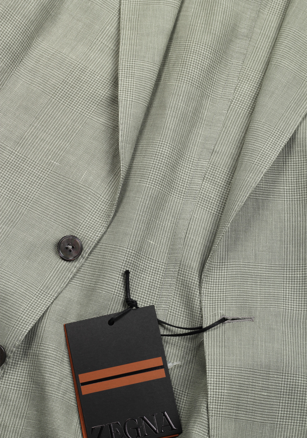ZEGNA Crossover Shirt Green Checked Linen Silk Sport Coat – image 2