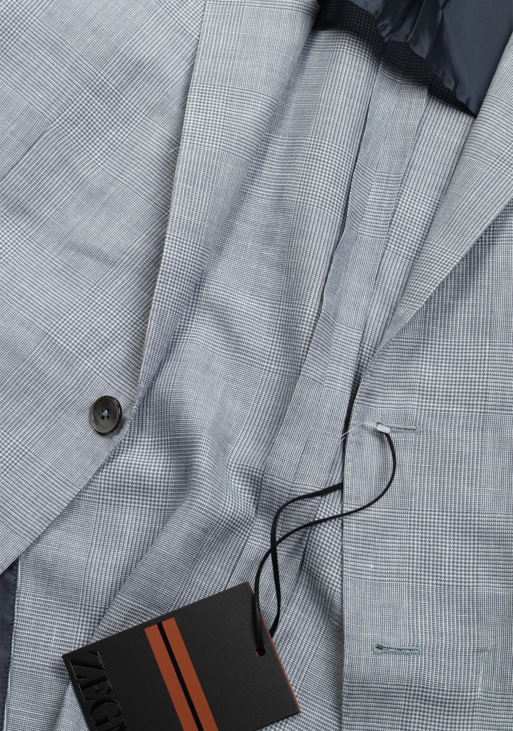 ZEGNA Crossover Shirt Blue Checked Linen Silk Sport Coat – image 2