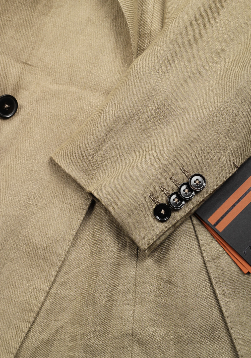 ZEGNA Oasi Linen Double Breasted Greenish Beige Sport Coat Size 48 / 38R U.S. – image 4