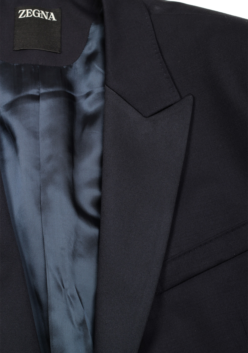 ZEGNA Midnight Blue Tailored Tuxedo Suit Size 58 / 48R U.S. – image 5