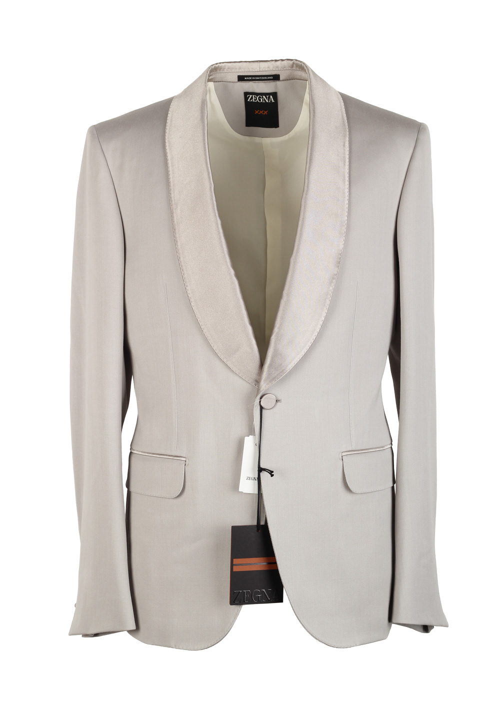 ZEGNA Couture Gray Tuxedo Dinner Jacket Size 48 / 38R U.S.