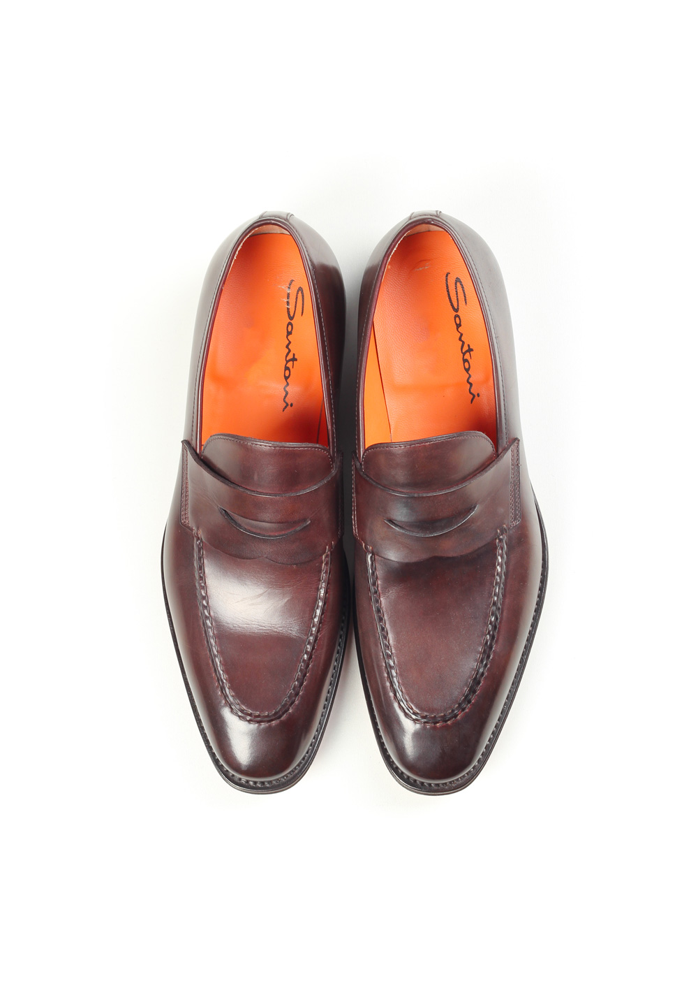 Santoni Shoes Penny Loafers Size 6.5 Uk / 7.5 U.S. / 40.5 Eur
