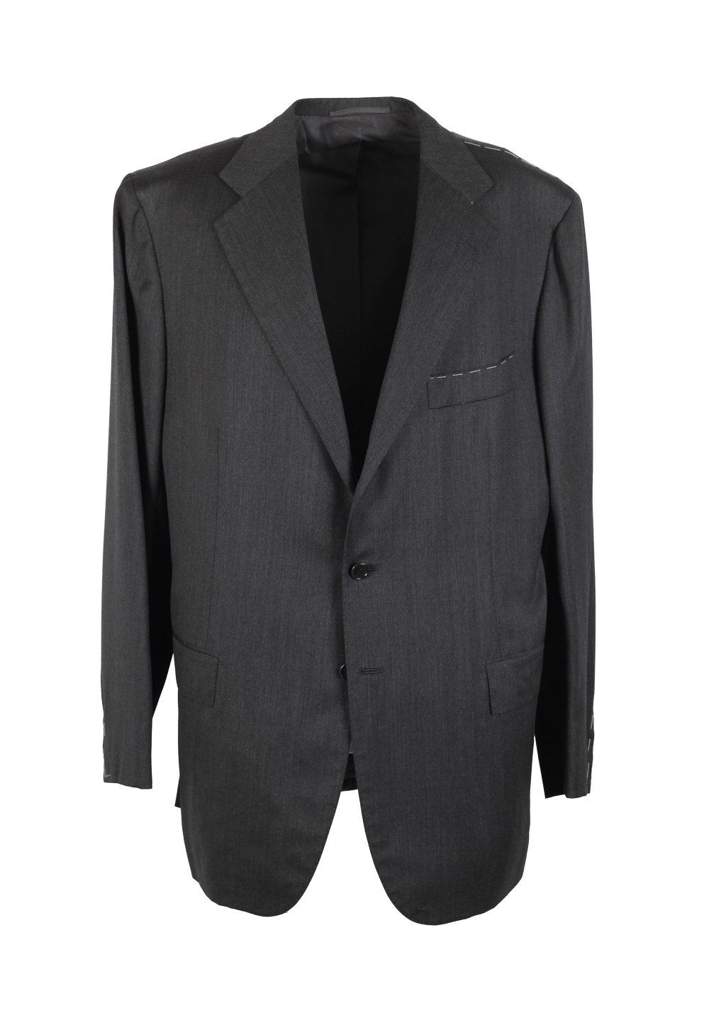 Attolini Solid Gray Suit Size 58 / 48R U.S. | Costume Limité