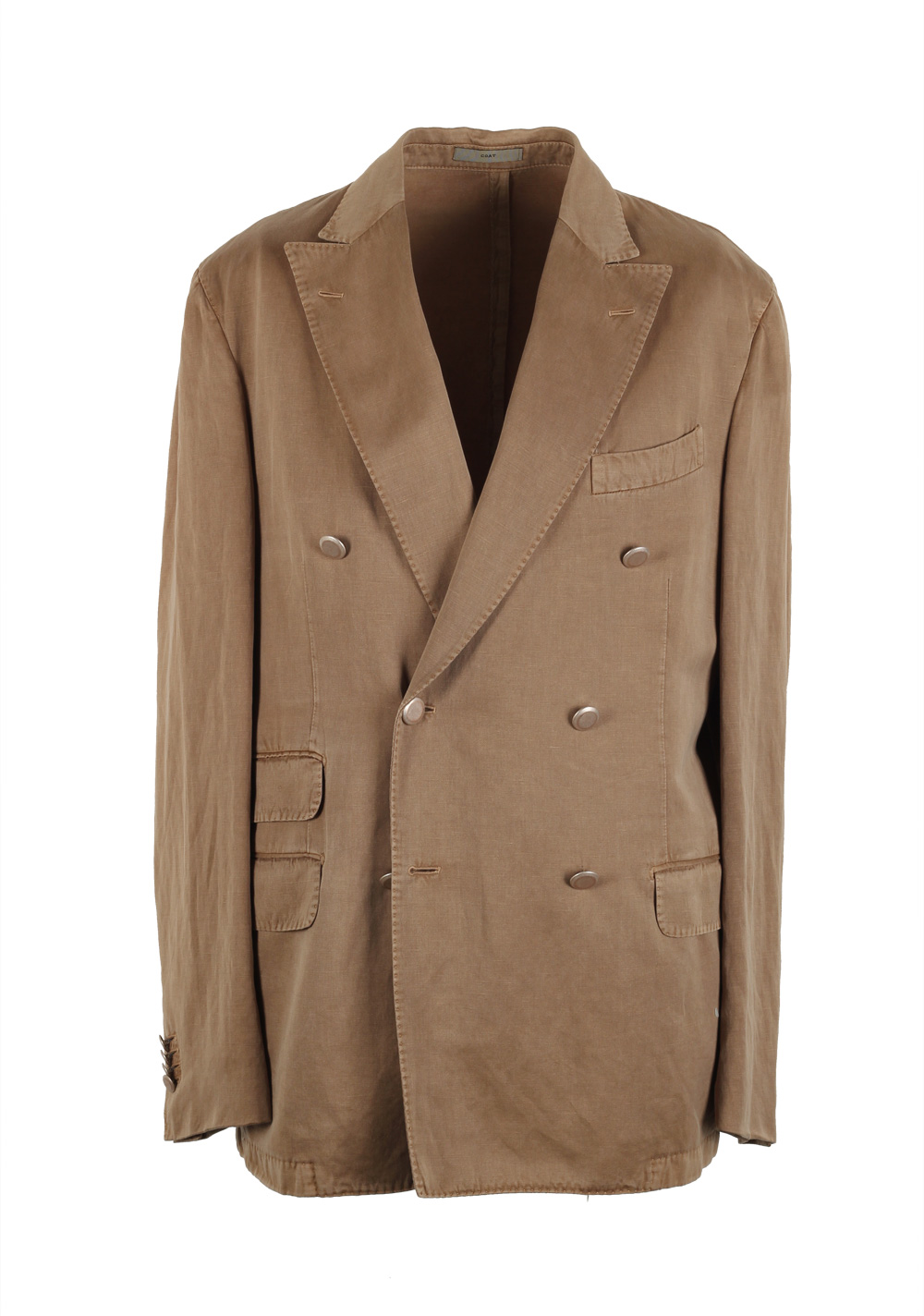 Boglioli Double Breasted Coat Sport Coat Size 52 / 42R U.S. Cotton Linen | Costume Limité
