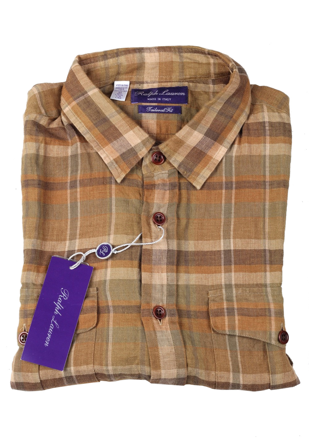 Ralph Lauren Purple Label Short Sleeve Shirt Size Medium Linen | Costume Limité