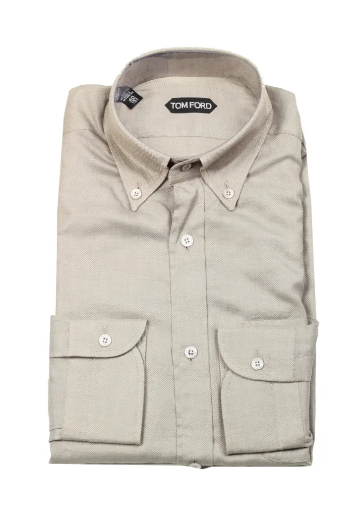 TOM FORD Solid Beige Shirt Size 40 / 15,75 U.S.