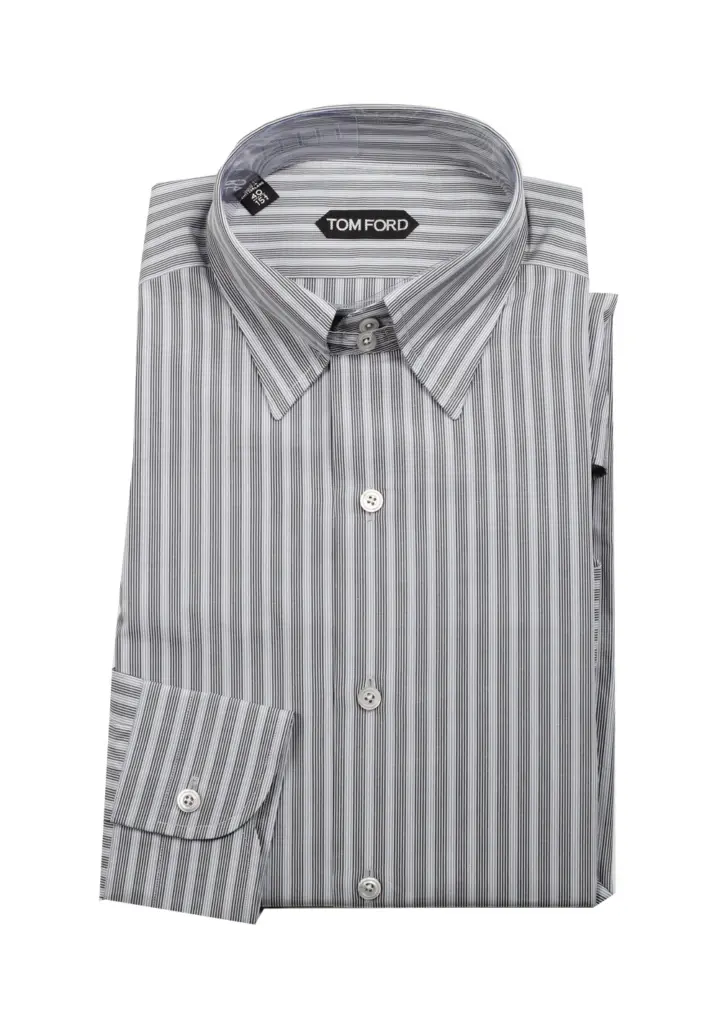 TOM FORD Striped Gray High Collar Dress Shirt Size 40 / 15,75 U.S.