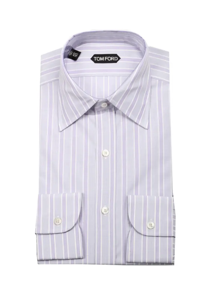 TOM FORD Striped Purple High Collar Dress Shirt Size 40 / 15,75 U.S.
