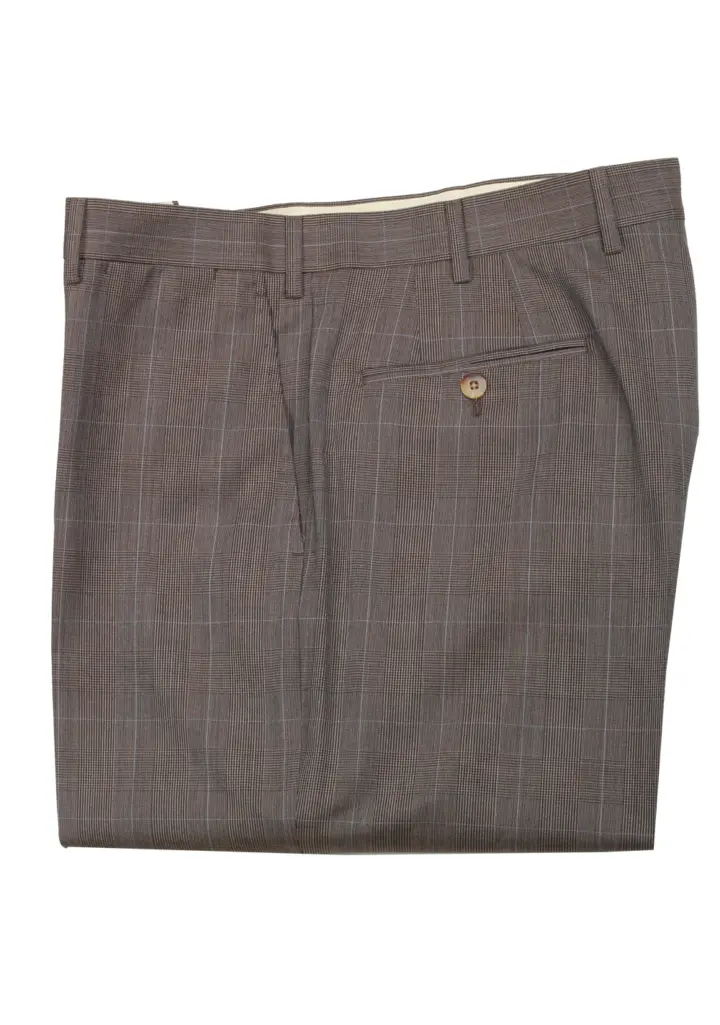 Caruso Gray Checked Trousers Size 56 / 40 U.S.