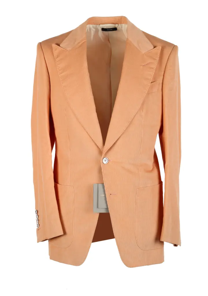 TOM FORD Atticus Orange Corduroy Suit Size 46 / 36R U.S.