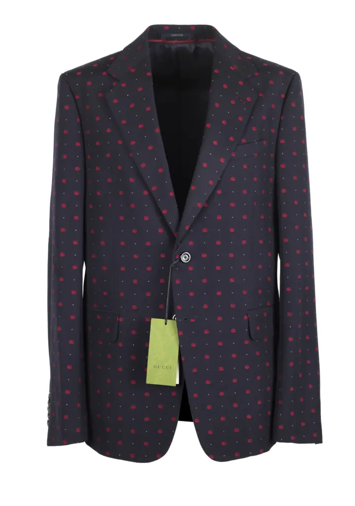 Gucci Blue Red GG Signature Suit