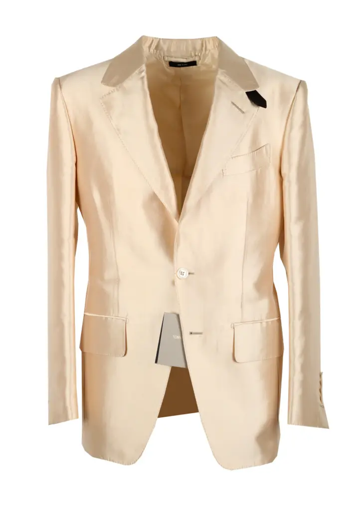TOM FORD Atticus Champagne Silk Sport Coat Size 46 / 36R U.S.