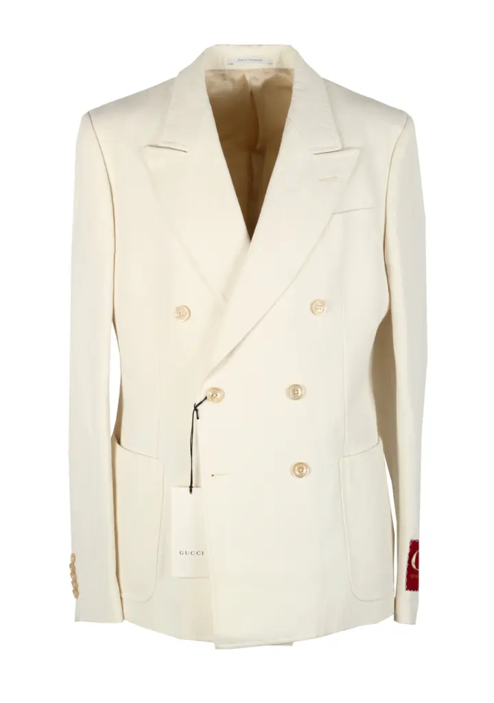 Gucci Off White Double Breasted Signature Sport Coat