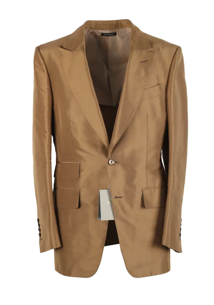 TOM FORD Atticus Beige Silk Sport Coat Size 46 / 36R U.S.