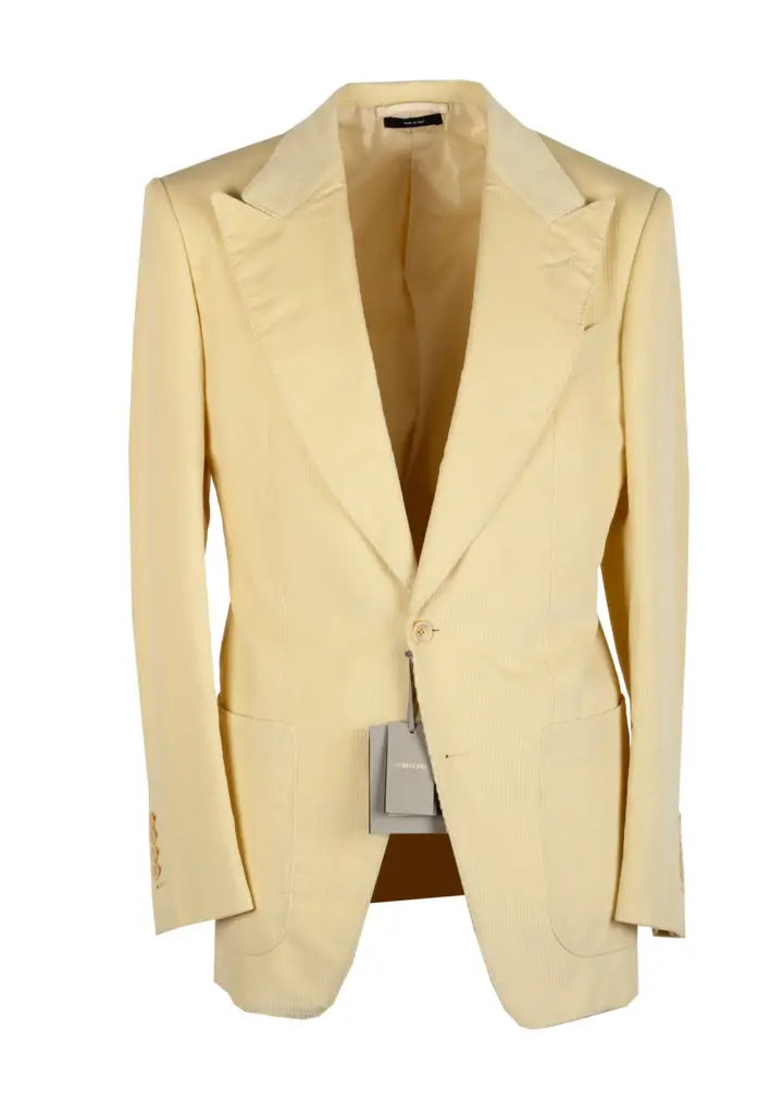 TOM FORD Atticus Sand Corduroy Suit Size 46 / 36R U.S. In Cotton Linen