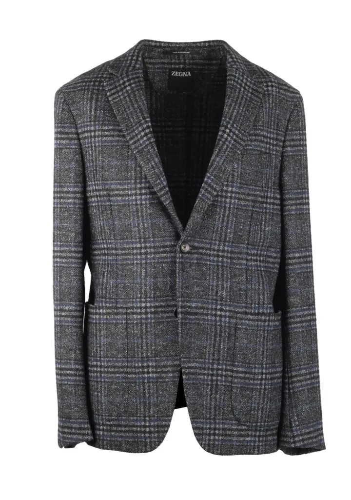 ZEGNA Rebrand Gray Checked Sport Coat Size 48 / 38R U.S.