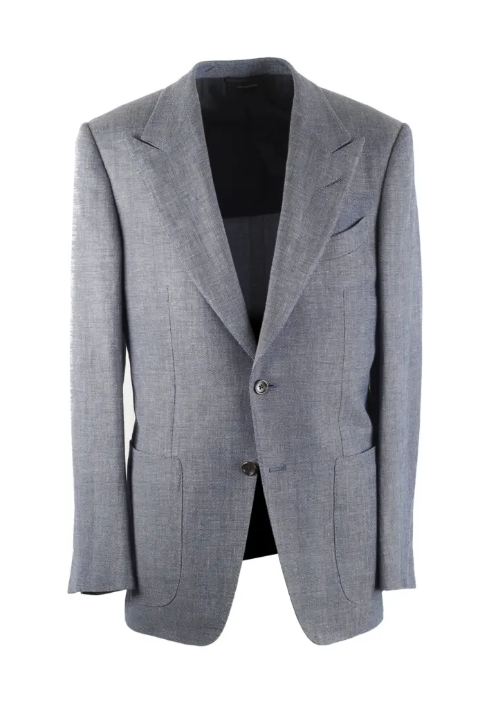 TOM FORD Windsor Blue Mulberry Silk  Sport Coat Size 48 / 38R U.S. Fit A