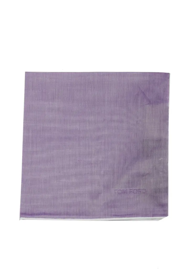 Tom Ford Lilac Cotton Pocket Square Solid 16″ x 16″