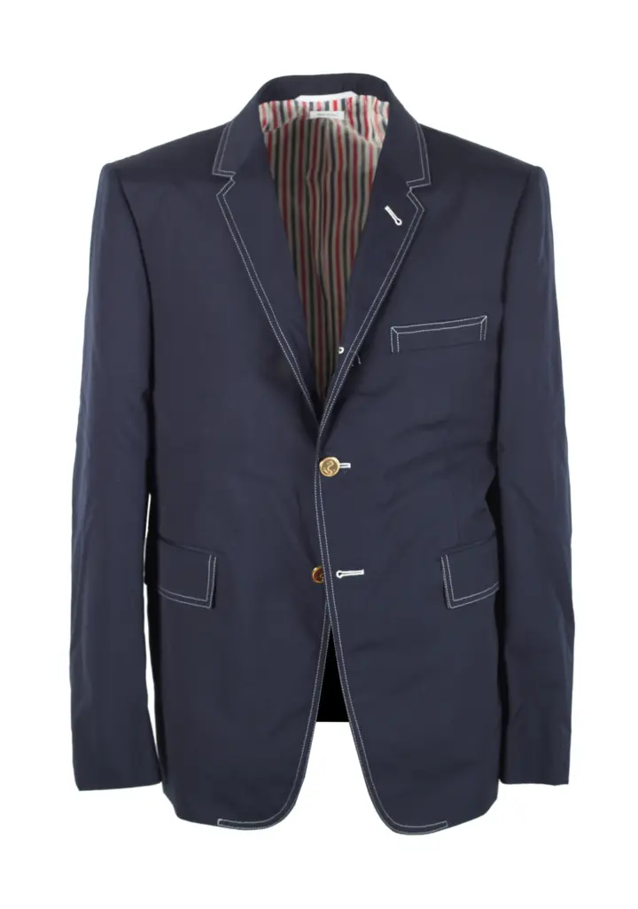 Thom Browne NEW YORK Typewriter Blue Blazer Sport Coat Size 52 / 42 U.S.