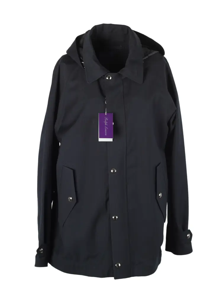 Ralph Lauren Purple Label Blue Hooded Rain Coat