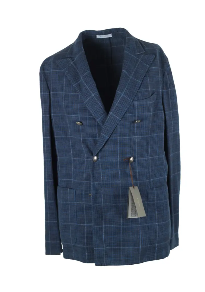 Boglioli K Jacket Blue Double Breasted Sport Coat Size 50 / 40R U.S.