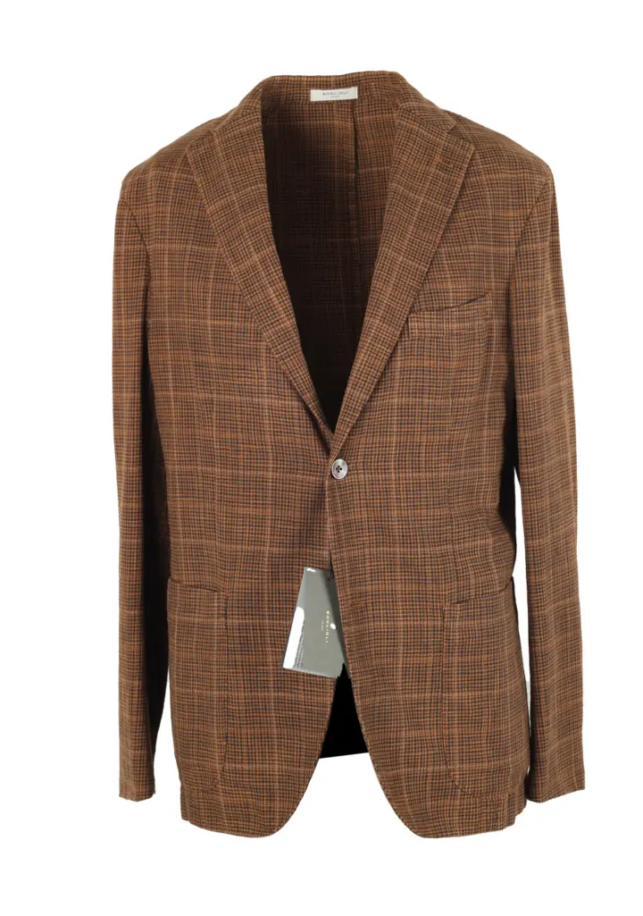 Boglioli K Jacket Brown Checked Sport Coat Size 50 / 40R U.S.