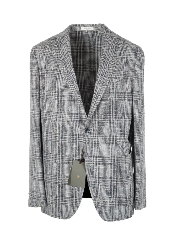 Boglioli K Jacket White Blue Sport Coat Size 50 / 40R U.S.