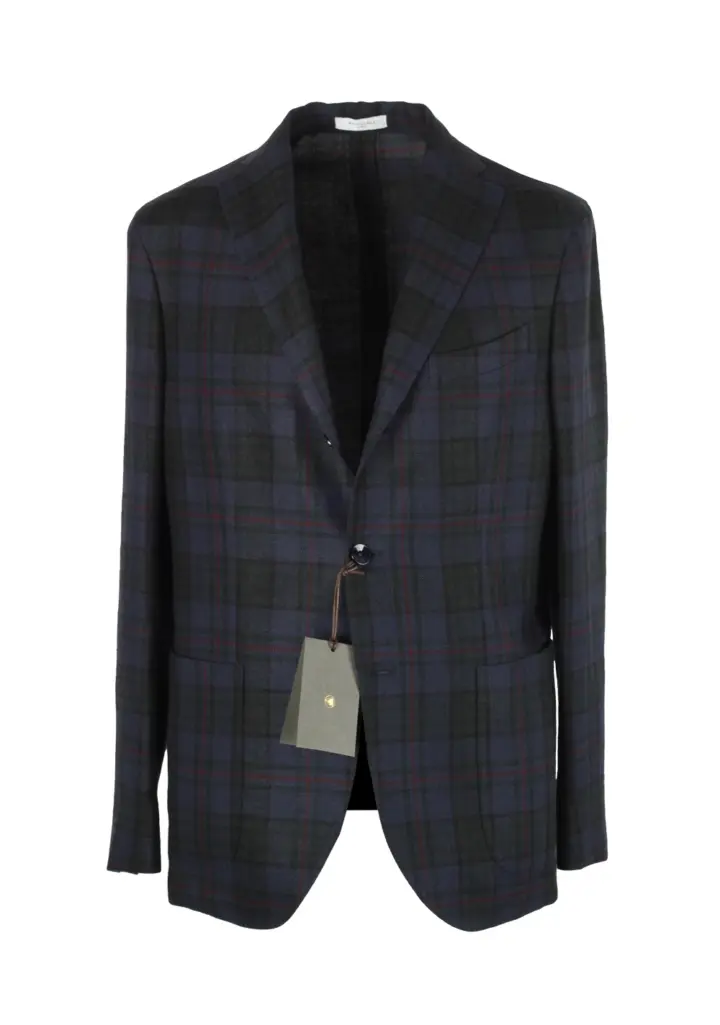 Boglioli K Jacket Checked Blue Sport Coat Size 48 / 38R U.S.