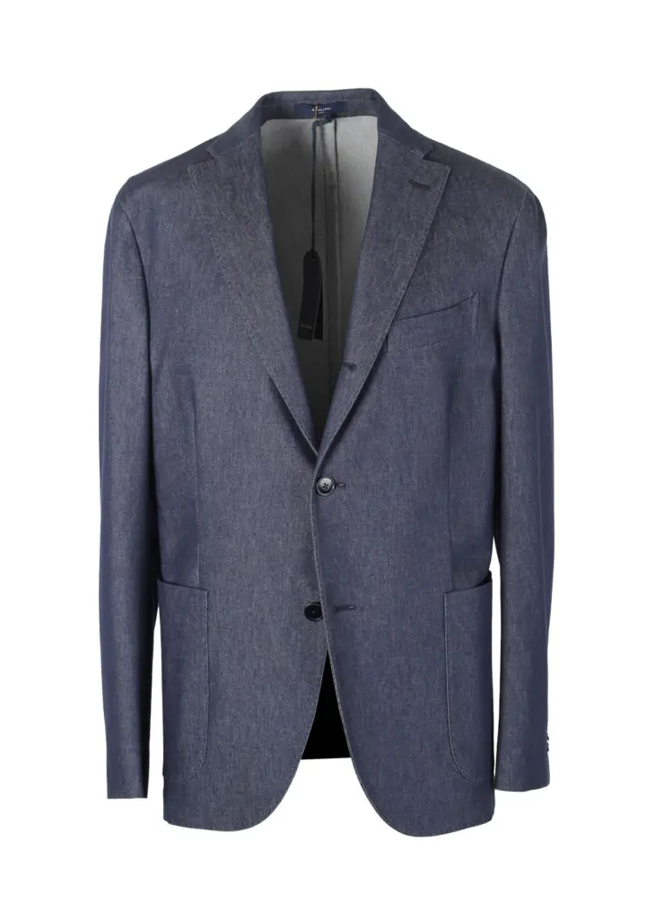 Boglioli K Jacket Blue Denim Sport Coat Size 50 / 40R U.S.