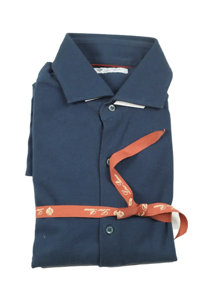 Loro Piana Solid Blue Cotton Size Small / 38 IT / 15 U.S.