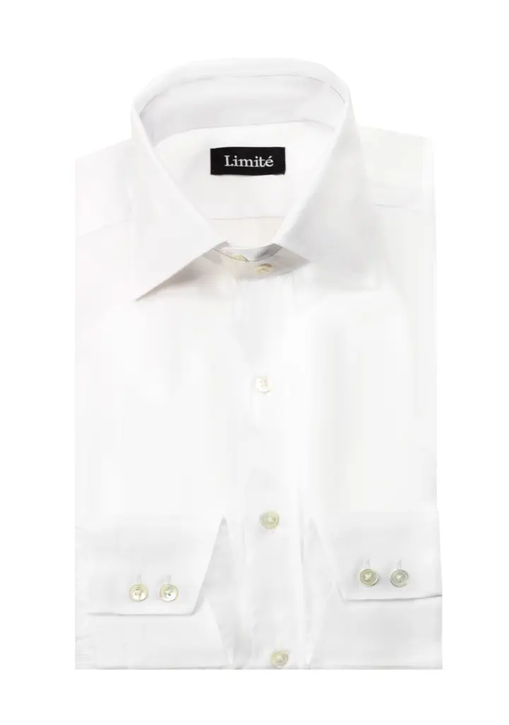 Limité Solid White Signature Shirt With Barrel Cuffs