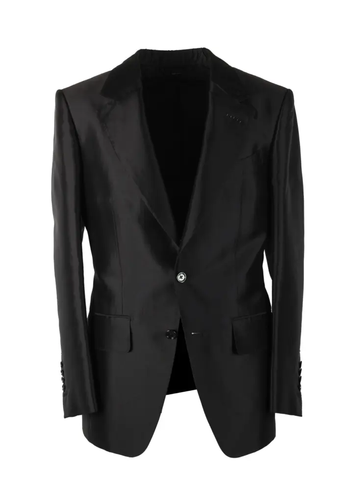 TOM FORD Shelton Black Silk Sport Coat Size 46 / 36R U.S.