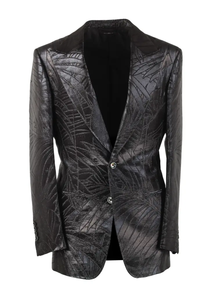 TOM FORD New Spencer Black Floral Tuxedo Suit Size 46 / 36R U.S.