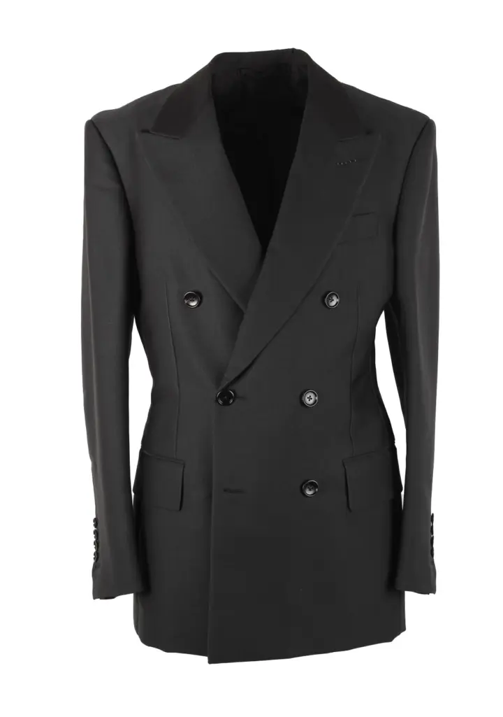 TOM FORD Cooper Black Double Breasted Sport Coat Size 46 / 36R U.S.
