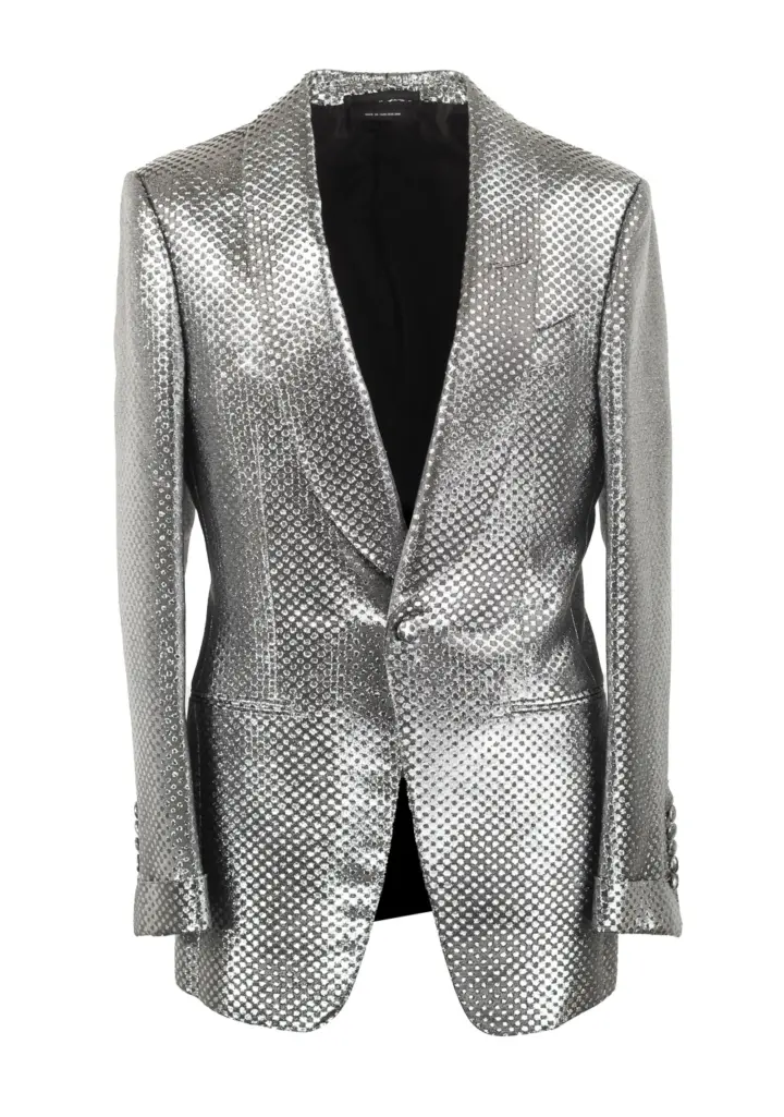 TOM FORD Atticus Silver Tuxedo Dinner Jacket Size 46 / 36R U.S.