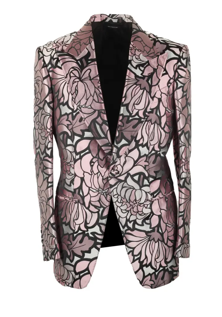 TOM FORD Lamè Lily Floral Atticus Cocktail Dinner Jacket Size 46 / 36R