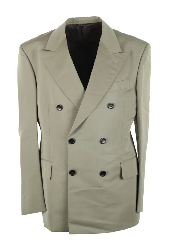 TOM FORD Cooper Double Breasted Solid Green Suit Size 50C / 40S U.S.