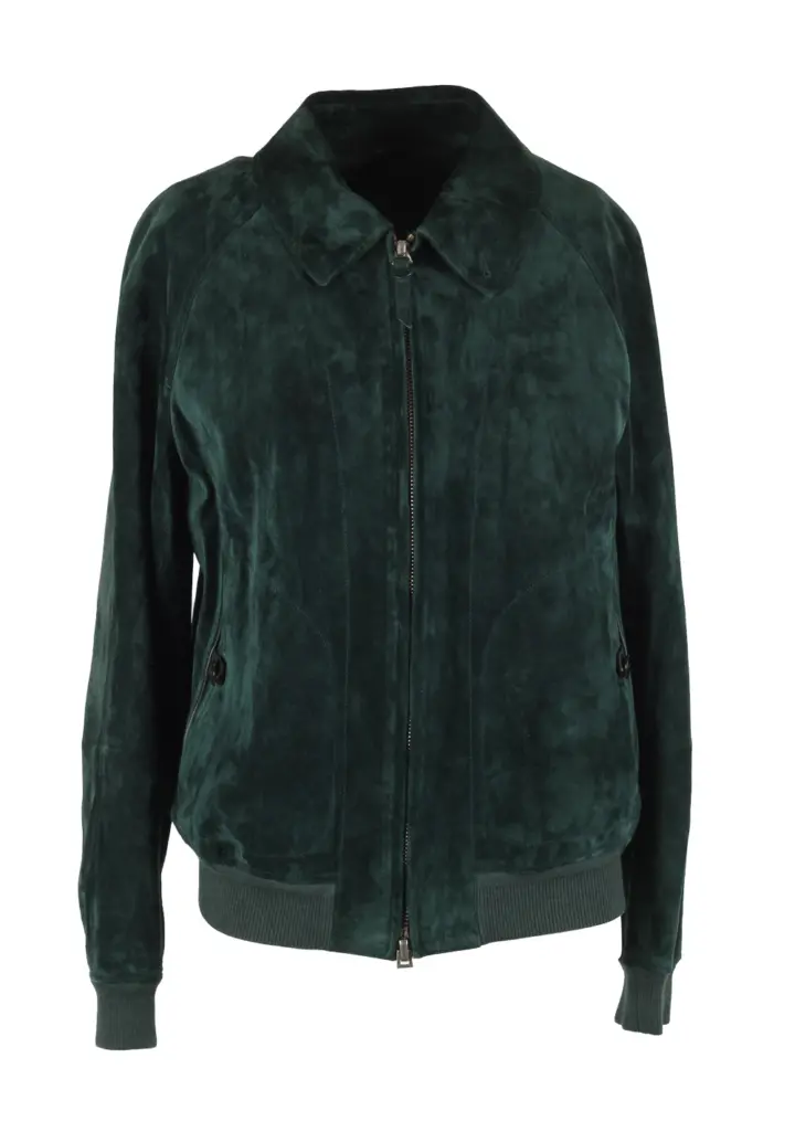 TOM FORD Green  Cashmere Suede Zip Collar Blouson Size 52 / 42R U.S.