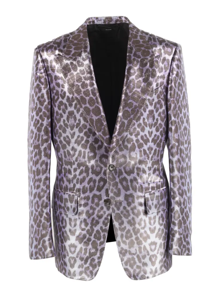 TOM FORD Purple Leopard Shelton Cocktail Dinner Jacket
