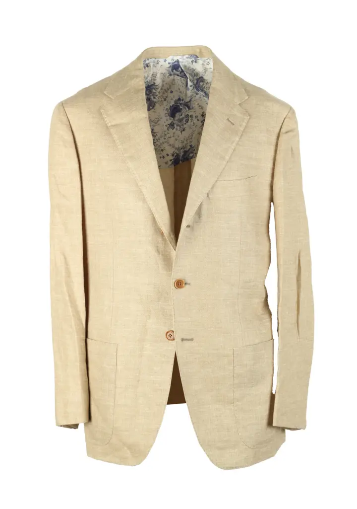 Sartorio By Kiton Sand Beige Sport Coat Size 50 / 40R U.S. In Linen Silk Cashmere